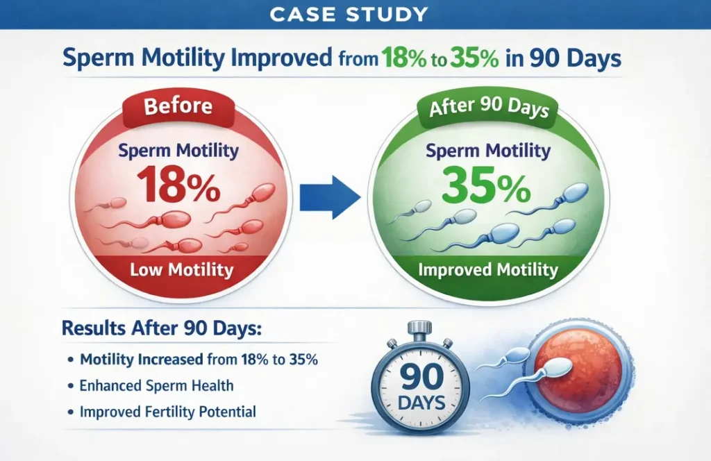 Case Study Sperm Motility Improved from 18% to 35% in 90 Days Shree IVF Clinic