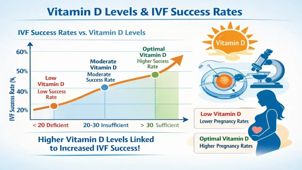 correlation between Vitamin D levels and IVF success rates