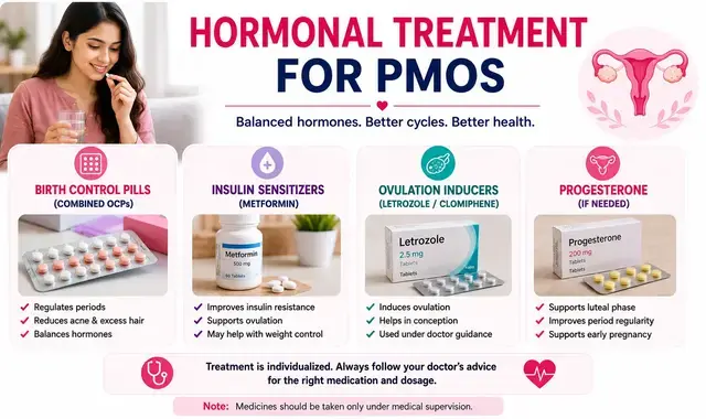 What is the most effective hormonal treatment for PMOS